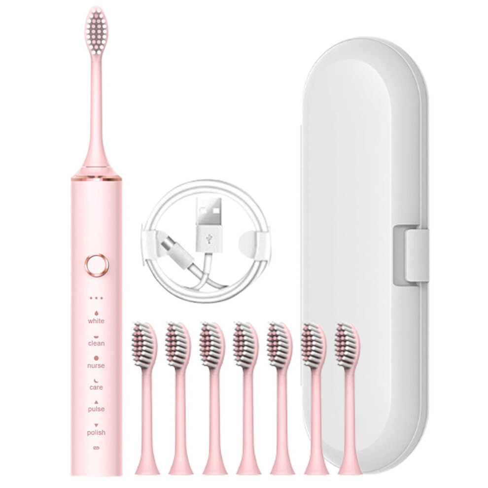 YOBOLK Electric Toothbrush with 8 Brush Heads & Toothbrush Box, 6 Modes, IPX7 Waterproof - New