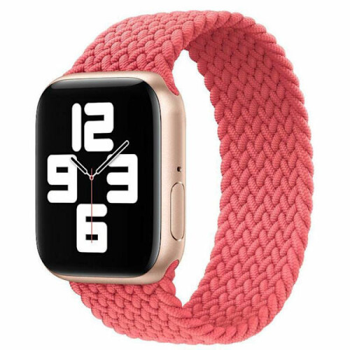 Bracelet élastique rose compatible avec Apple Watch, taille S (42/44/45 mm)