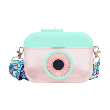 Cute Camera Water Cup with Straw, Leakproof Plastic Juice Cup with Strap, Compatible with Outdoor Use, Student Gift - 1pc