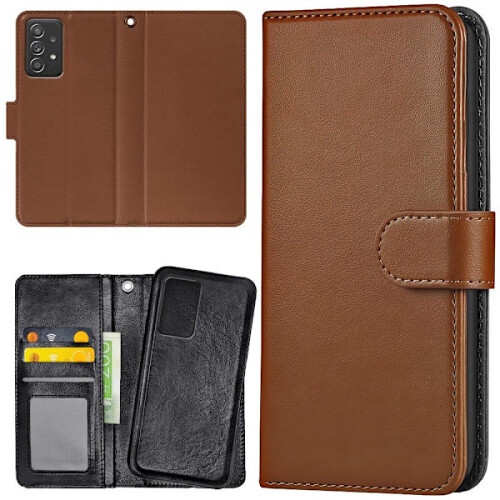 Étui portefeuille marron compatible avec Samsung Galaxy A53 5G