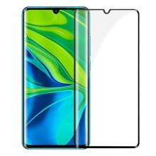 Protection d'écran en verre trempé 3D transparente, compatible avec Xiaomi Mi Note10 Lite et couvrant intégralement l'écran.