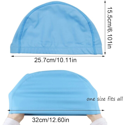 2-pack Swimming Cap for Adults, Soft PU Fabric Swimming Cap 1