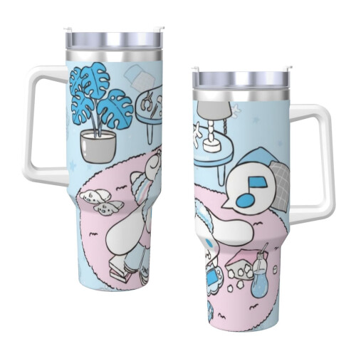 Ρολό κανέλας 40oz H2.0 Ανοξείδωτο ποτήρι με μόνωση κενού αέρος με καπάκι και καλαμάκι