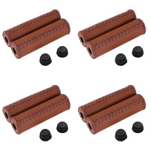Poignées de vélo vintage en cuir (lot de 4), coloris marron.