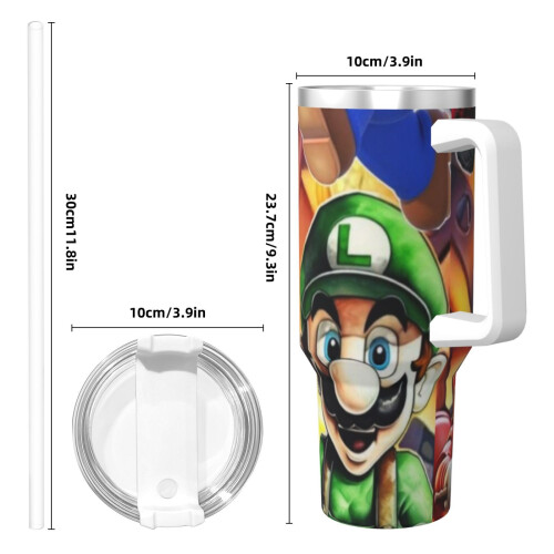 Mario40oz H2.0 Ποτήρι από ανοξείδωτο ατσάλι με μόνωση κενού αέρος με καπάκι και 2