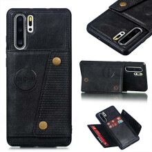 Compatible avec Huawei P30 Pro - Étui de protection bien conçu avec emplacement pour carte (noir)