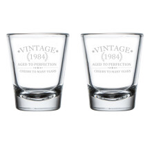 Set of 2 Shot Glasses 1.75oz Shot Glass Cheers Birthday Gift (40th Birthday)