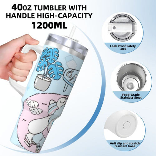 Ρολό κανέλας 40oz H2.0 Ανοξείδωτο ποτήρι με μόνωση κενού αέρος με καπάκι και καλαμάκι 1
