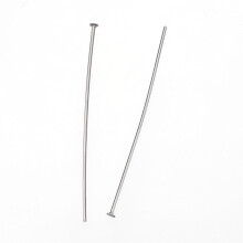 1000 goupilles à tête plate en acier inoxydable 304, couleur acier inoxydable, 40 x 0,8 mm, diamètre de la tête : 1,8 mm