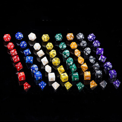 (56 pièces) Dés polyédriques 8 couleurs Dés de jeu de rôle Dat de Je E 1