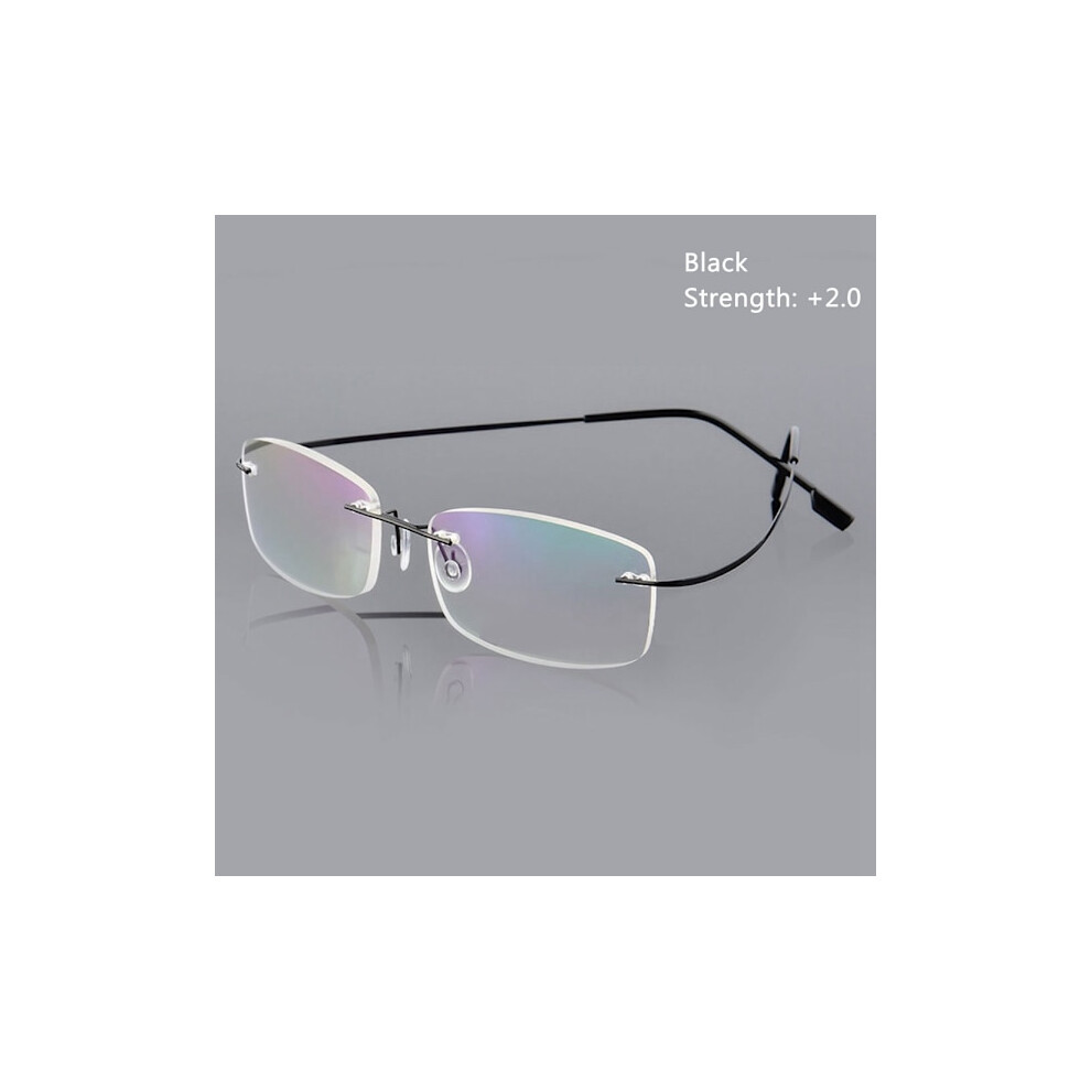 Reading Glasses Glasses Memory Titanium BLACK STRENGTH-200 black Strength-200