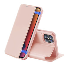 Étui en cuir Dux Ducis Skin X compatible avec iPhone 12 Pro Max rose
