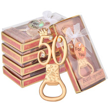 Flesopener van legering voor huwelijksjubilea, verjaardagen, souvenirs, creatieve cadeaus, gastgeschenken, 50, 60, 70, 80, 1 stuk