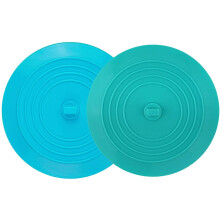Tapón de desagüe plano de silicona de 6" (paquete de 2) compatible con fregaderos, bañeras y lavanderías - Atrapacabellos y tapón de succión