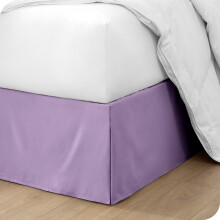 Bare Home Plissierter Bettrock – 38 cm (15 Zoll) langer, maßgeschneiderter Fall, bequeme Passform, Lavendel, Twin XL
