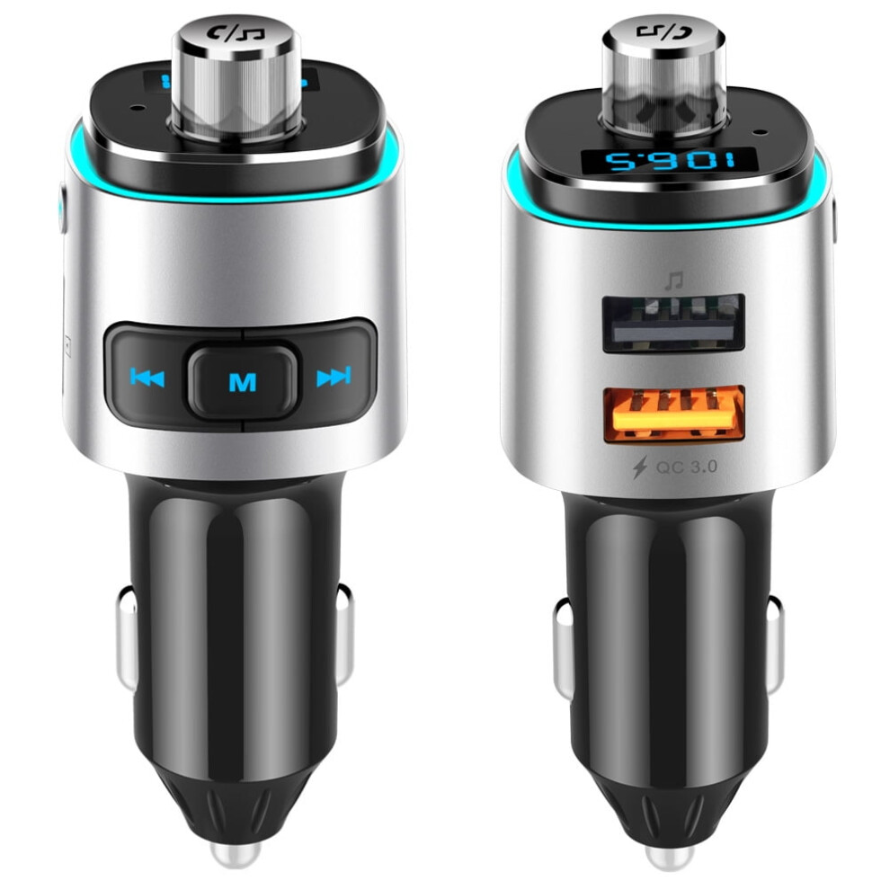 Car Mp3 Player Car Bluetooth Receiver Fm Transmitter 7 Color Ambient Qc3.0 Charging Bc42 Light 9395123602691