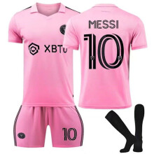 Messi NO.10 Miami International thuisshirt roze voetbalshirt volwassenen kostuum kinderset VTY16 (90-100cm)