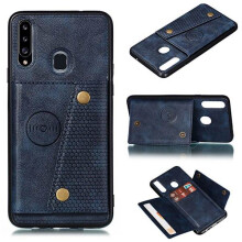 Kompatibilné so Samsung Galaxy A20S - puzdro s držiakom na karty tmavomodré