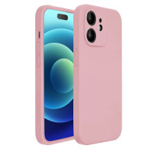 Coque rose mat compatible avec iPhone 12 - Protection pour appareil photo