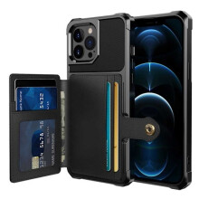 Kompatibilné s iPhone 15Pro nárazuvzdorné prémiové puzdro so 4 priehradkami Solid V3Black