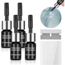 Car Windshield Repair Kit (4pcs), compatible with Auto Glass, Fix Chips & Cracks, Nano Repair Fluid Tool