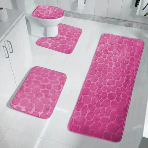 Winysin1PC Μπάνιο Τρία Ανάγλυφα 50*80cm+50*40cm (Σχήματος U) +40*40cm Καπάκι Λεκάνης