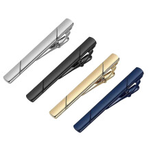 Juego de 4 pinzas para corbata para hombre, color negro, plateado y dorado, ideales para bodas y negocios.