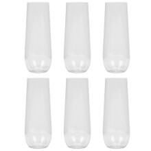 Copas de champán de plástico sin tallo, 6 unidades, 266 ml (9 oz), vasos irrompibles para bodas.