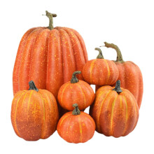 7-teiliges Halloween-Kürbis-Ornament-Set (Halloween-Dekoration) > Lebensechter Kürbis K4N8
