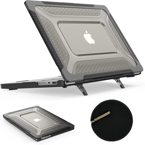 Capa para MacBook Pro de 16 polegadas (2023/2022/2021) A2780A2485, com proteção contra impactos e suporte dobrável.