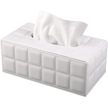 Boîte à mouchoirs de luxe en cuir PU compatible avec distributeur de serviettes rectangulaire, couvercle décoratif en forme de cube avec fond