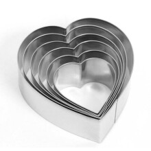 Ensemble de 6 emporte-pièces en forme de cœur, moules à dessert en acier inoxydable pour gâteaux, biscuits, fromages, muffins, compatibles avec