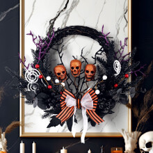 Supports pour couronnes d'Halloween, pour porte d'entrée, décoration extérieure, accessoire de fête à la maison, compatibles avec les couronnes