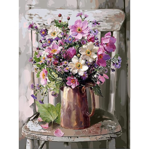 (30  40cm, Λουλούδι I) DIY Πίνακας με Διαμάντια, Flowers5d Διαμάντι P