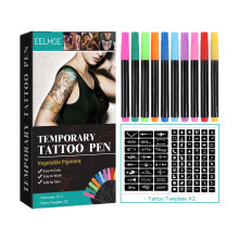 Temporary Tattoo Pen Kit with Stencils for DIY Body Art, Custom Designs, Party and Cosplay