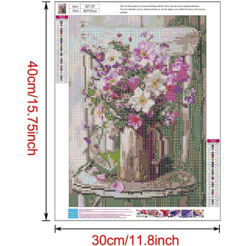 (30  40cm, Λουλούδι I) DIY Πίνακας με Διαμάντια, Flowers5d Διαμάντι P 1