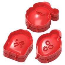 Clearance! 3 Pcs Mini Hand Pie Maker, Compatible with Fall Baking Tools, Pumpkin Pocket Pie Presser, Cake Mold for Thanksgiving Party, Red