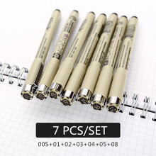 Pigma Micron Pen Needle Soft Brush Drawing Liner Pen Set Brush Art Markers 7pcs