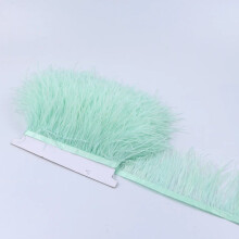1M 5M 10M 8-10cm Black White Ostrich Feather Trims Ribbon Multicolor Plume for Sewing Feathers Crafts Dress Clothing Decoration mint green 5M