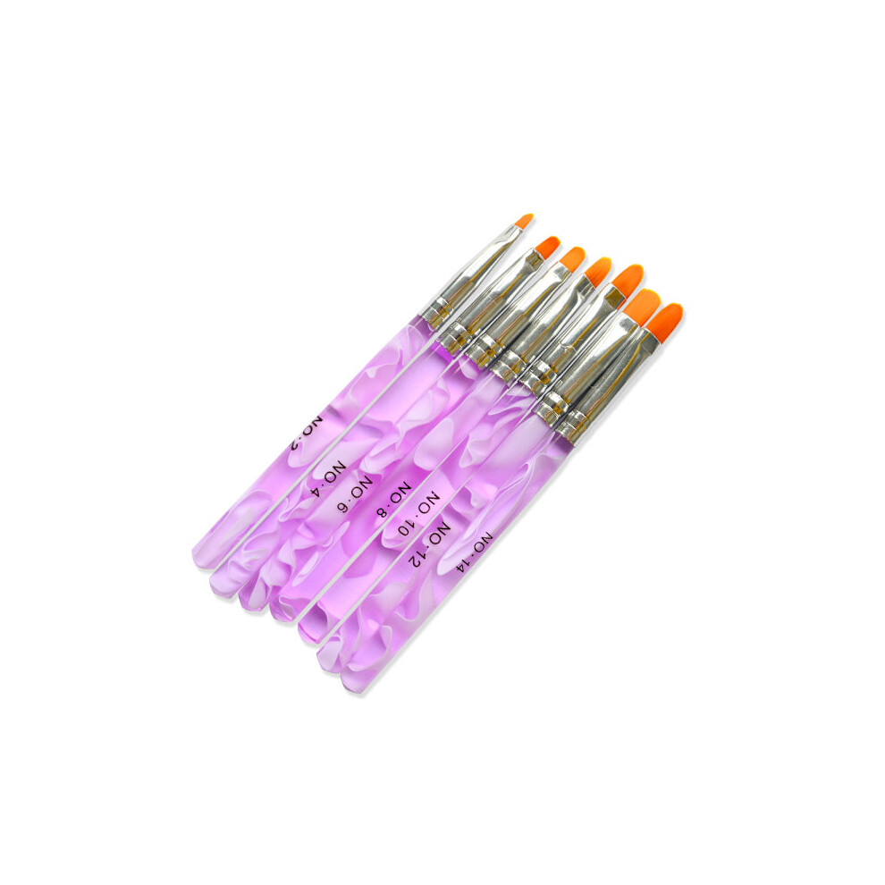 Pink 7Pcs Acrylic/Uv Brushes Nails