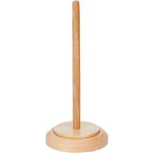 Rotatable Wooden Yarn Spinner for Knitting Ribbon Tape Rope Storage for Beginner BurlyWood 12.3x27.3cm