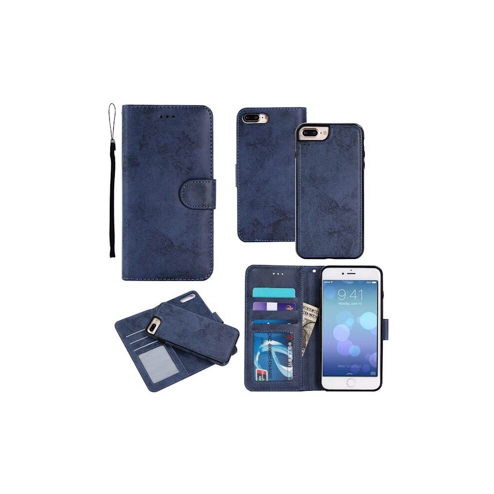 Compatible With Iphone 8 Plus - Case With Smart Function (Leman) Navy Blue 9110895157008