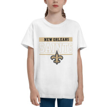 Saints Kids Short Sleeve Shirt for Boys and Girls Sports Football Team Logo for Baseball Fans Gifts