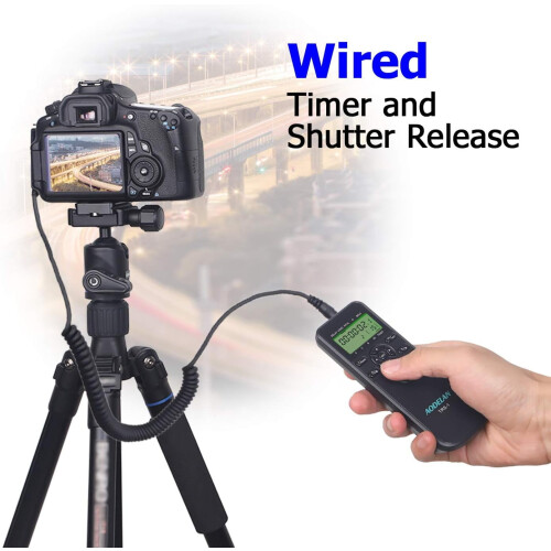 Timer Shutter Release Intervalometer with LCD and HDR for Canon EOS RP 5DS 5D 6D 7D 10D 80D D60 D30; Olympus OM-D E-M1 1
