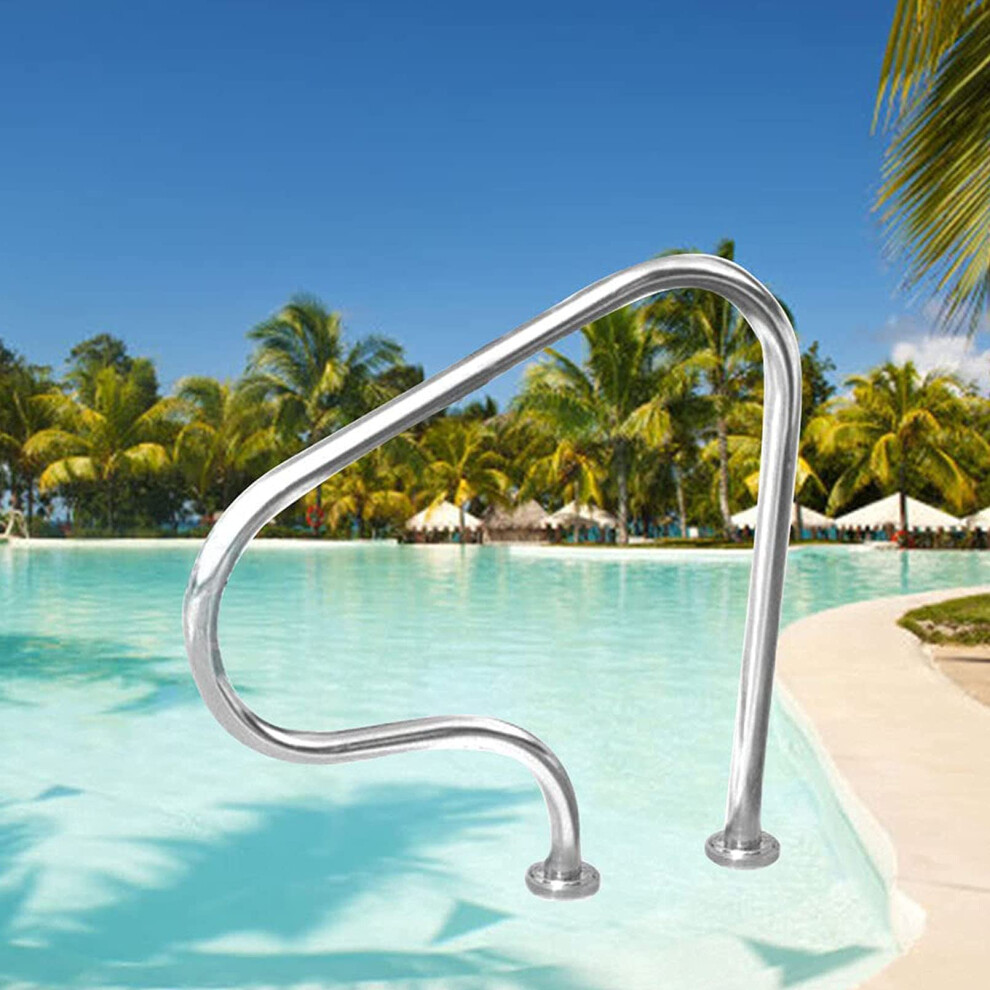 Pool Handrail 304 Stainless Steel With Ergonomic Curved Grip And Wide Base For Swimming Pool Steps 9113335016019
