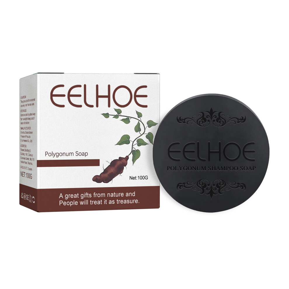 White/Black Polygonum Shampoo Bar Hair Darkening Soap Revives Color Hydrates Scalp Strengthens Roots