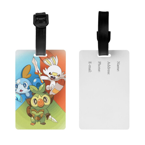 Χαριτωμένη ετικέτα αποσκευών Pokemon Scorbunny για βαλίτσα, διακοσμητικά είδη, δώρο, 1