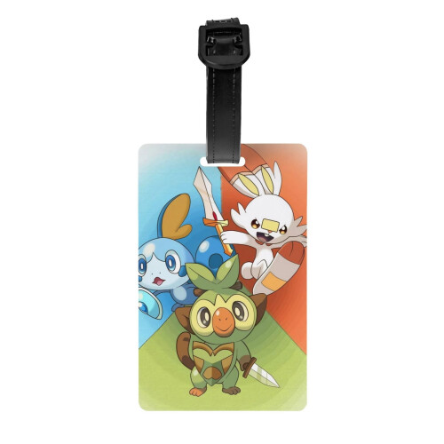 Χαριτωμένη ετικέτα αποσκευών Pokemon Scorbunny για βαλίτσα, διακοσμητικά είδη, δώρο,