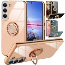Compatibel met Samsung S23FE. Elegant en schokbestendig hoesje met ringhouder. Onberispelijk donkergroen.