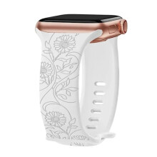 Armband i solrosvitt Graverat, kompatibelt med Apple Watch 38-49 mm, för serie 10, 9, 8, 7SE, 5, 4, 3 Ultra